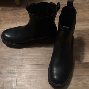 Target Black Ankle Boots with Elastic Panels